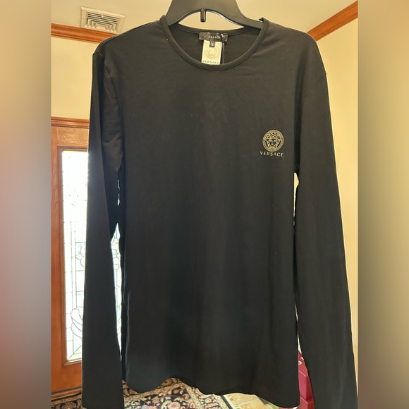 Men's Versace long sleeve cotton stretch crewneck shirt size 5/large